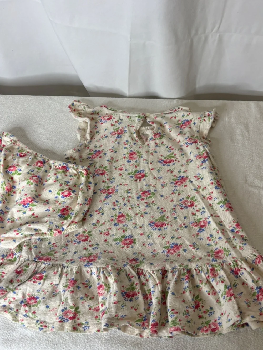 Vintage Ralph Lauren Baby Girls 2 Piece Floral Dress/Bloomer Set 24 mos